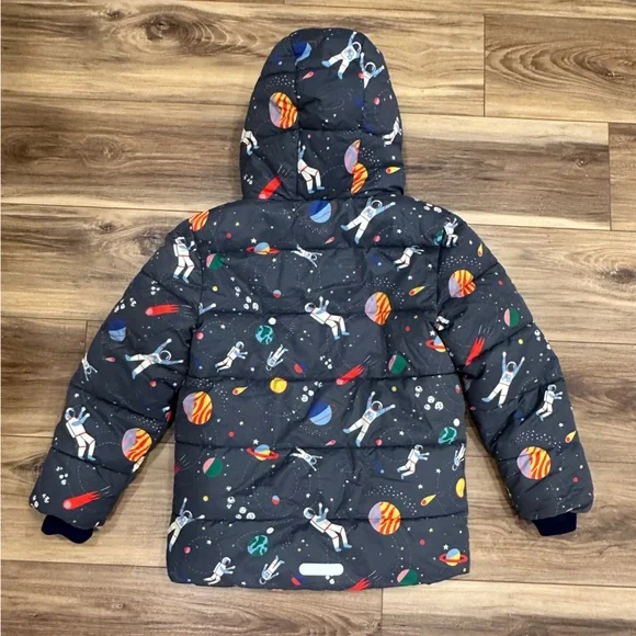 Mini Boden Boys' Space Shower Resistant Padded Jacket, Dark Grey Sz 8-9 EUC - Picture 4 of 8